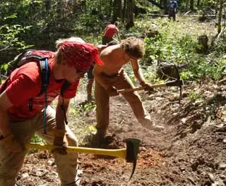 IMBA Trail Work, Copper Harbor Michigan