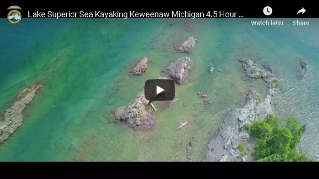 Lake Superior Sea Kayaking Keweenaw Michigan 4.5 Hour Agate Harbor Paddle Short Video